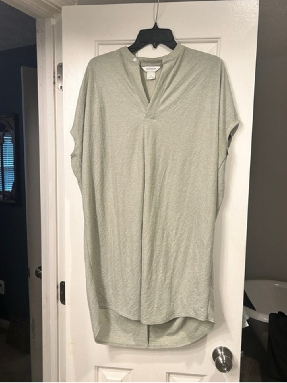 Eileen Fisher Soft Sage V-Neck Split-Hem Tunic